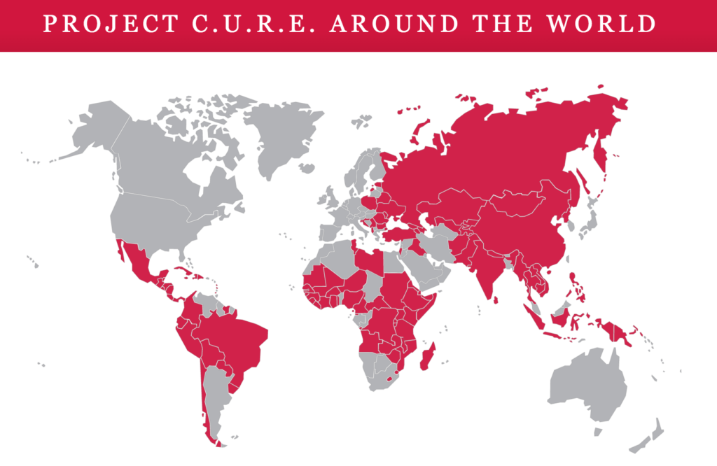 Project CURE Around the World Map