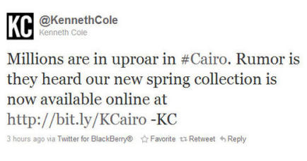 Kenneth Cole Tweet Fail