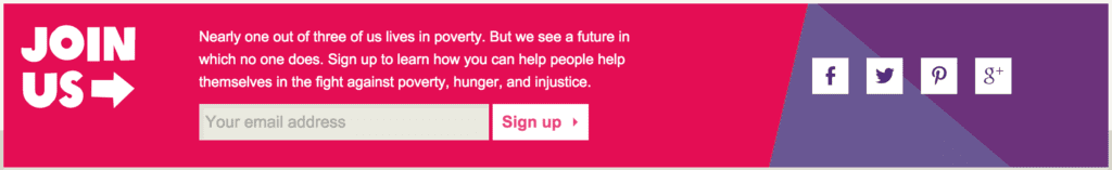 Oxfam International Newsletter Sign-Up