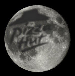 Pizza Hut Logo on Moon